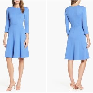 Eliza J Seamed Blue A-Line Dress Size 10 Knee Length